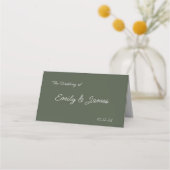 Olive Floral Wedding Platzkarte (Rückseite)