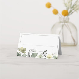 Olive Floral Wedding Platzkarte