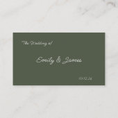 Olive Floral Wedding Platzkarte (Rückseite)