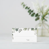 Olive Floral Wedding Platzkarte (Stehend Vorderseite)