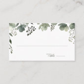 Olive Floral Wedding Platzkarte (Vorderseite)