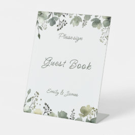 Olive Floral Wedding Sockelschild