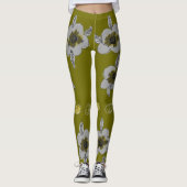 Olive Flower Print Leggings (Vorderseite)