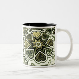 Olive Folk Art Hearts Tasse