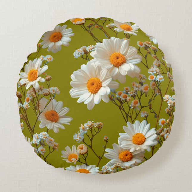 Olive Garden Daisy Dream Rund Kissen (Vorderseite)