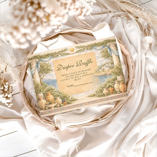 Olive Garden Greek Baby Shower Diapper Raffle Begleitkarte