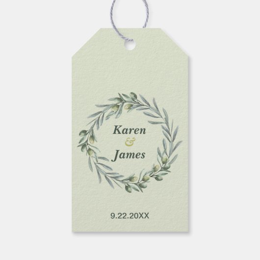 Olive Garden Wedding Toskana Vielen Dank Geschenkanhänger (Rückseite)