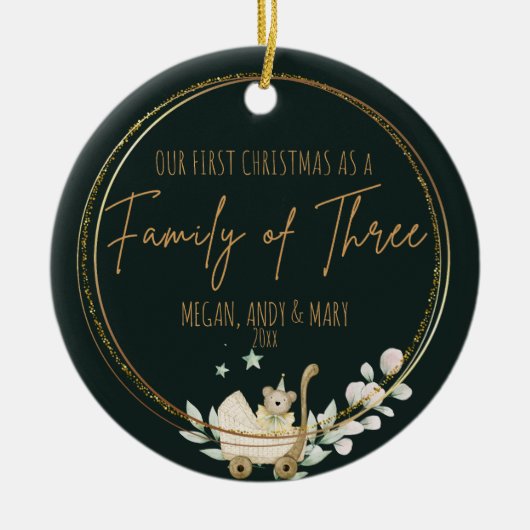 Olive Glittering Family Starlight Ornament (Vorne)