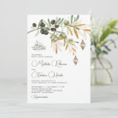 Olive Gold Branch Arabian Lantern Islamische Hochz Einladung (Stehend Vorderseite)