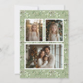 Olive Gold Kariert Wreath Preppy Bow Weihnachtskar (Rückseite)