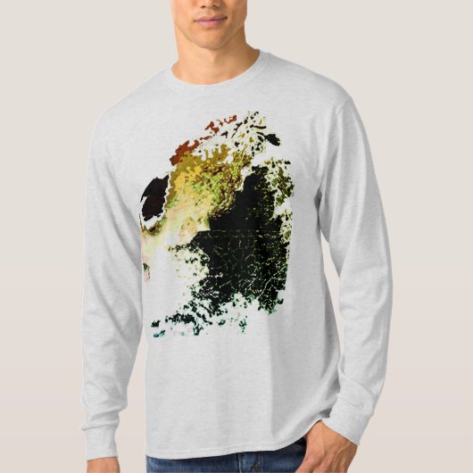 Olive Gold Tan Airbrush Paint Splash MCM Look T-Shirt (Vorderseite)