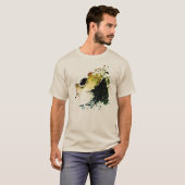 Olive Gold Tan Airbrush Splash Abstrakt Small T-Shirt (Vorne ganz)
