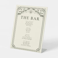 Olive Gothic Tarot Card Wedding Bar Menu