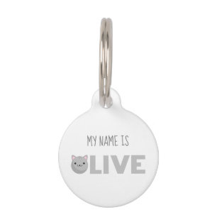 Olive Grau oder Ginger Cat Pet ID Tag Haustiermarke