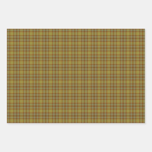 Olive Gray Brown Orange Plaid Tartan Rustic Geschenkpapier Set (Vorderseite 2)