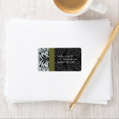 Olive Gray Bumble Bee Damask Address Labels - Adressaufkleber (Insitu)