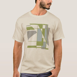 Olive Gray Geometric MCM inspiriert Abstrakt Small T-Shirt