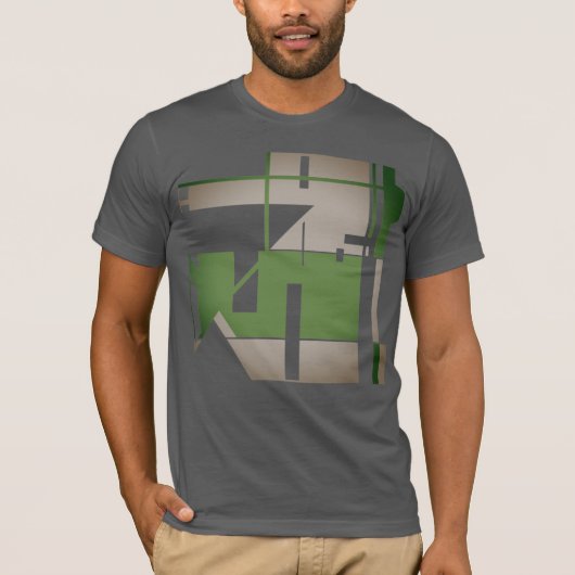Olive Gray Metallic Südwest inspiriert Abstrakt T-Shirt (Vorderseite)