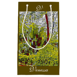 Olive green Abstrakt Art Bridesmaid Monogram Small Kleine Geschenktüte