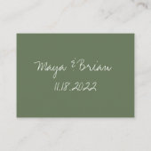 Olive Green Activities Card Begleitkarte (Rückseite)