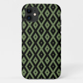Olive green and black diamond pattern Case-Mate iPhone hülle (Rückseite)