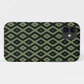 Olive green and black diamond pattern Case-Mate iPhone hülle (Rückseite (Horizontal))
