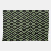 Olive green and black diamond pattern geschirrtuch (Horizontal)