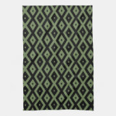 Olive green and black diamond pattern geschirrtuch (Vertikal)