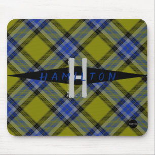 Olive Green and Blue Kariert Mousepad - HAMbyWG