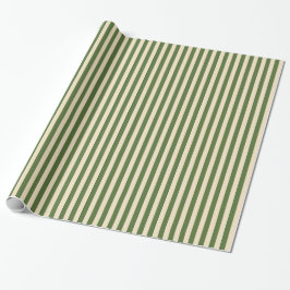 Olive Green and Cream Vertical  Wrapping Paper Geschenkpapier