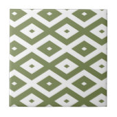 Olive green and white diamond pattern fliese (Vorderseite)