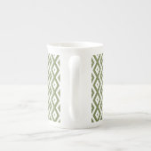 Olive green and white diamond pattern porzellantasse (Rückseite)
