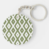 Olive green and white diamond pattern schlüsselanhänger (Rückseite)