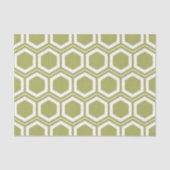 Olive Green and White Honeycomb Pattern Seidenpapier (Vorderseite)