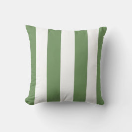 Olive Green and White Stripe Pillow Kissen