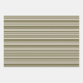 Olive Green and Yellow Barcode Streifen Geschenkpa Geschenkpapier Set (Vorderseite 2)