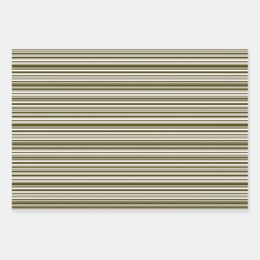 Olive Green and Yellow Barcode Streifen Geschenkpa Geschenkpapier Set (Vorderseite 2)