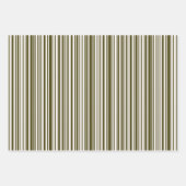 Olive Green and Yellow Barcode Streifen Geschenkpa Geschenkpapier Set (Vorderseite)