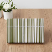 Olive Green and Yellow Barcode Streifen Geschenkpa Geschenkpapier Set