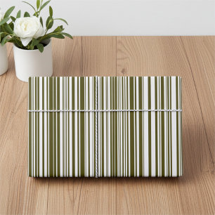 Olive Green and Yellow Barcode Streifen Geschenkpa Geschenkpapier Set