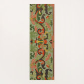 Olive Green Antique Chinesisches Abstraktes Muster Yogamatte (Rückseite)