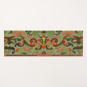 Olive Green Antique Chinesisches Abstraktes Muster Yogamatte (Vorderseite (Horizontal))