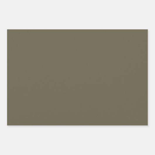 Olive Green Arabesque Design Geschenkpapier Set (Vorderseite 3)