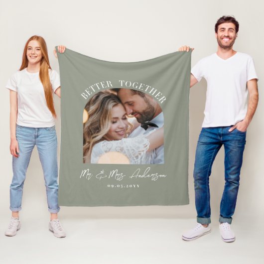 Olive green arch Foto Hochzeitsgeschenk Wohngestal Fleecedecke (Beispiel)