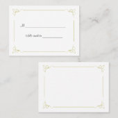 Olive Green Art Deco Hochzeitstisch Platzkarte (Vorne/Hinten)