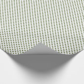 Olive Green auf White Polka Dot Geschenkpapier (Ecke)
