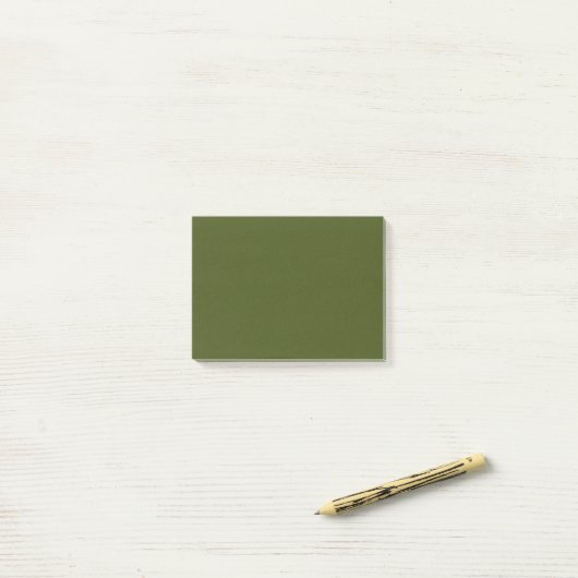 Olive Green Background Deco zum Anpassen Post-it Klebezettel (Auf Schreibtisch)