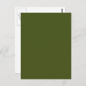 Olive Green Background Deco zum Anpassen Postkarte (Vorne/Hinten)
