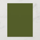 Olive Green Background Deco zum Anpassen Postkarte (Vorderseite)