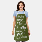 Olive Green Baking Words Schürze (Getragen)